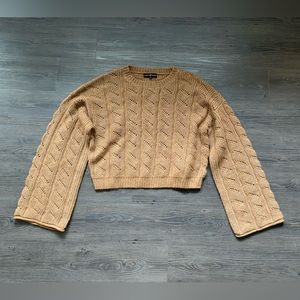 NWOT Almost Famous Brown Bell Sleeve Sweater Size Large